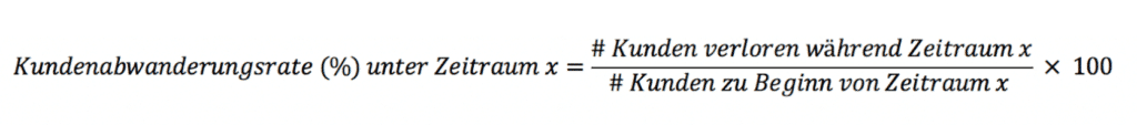 Wie die Kundenabwanderungsrate berechnet wird. 
