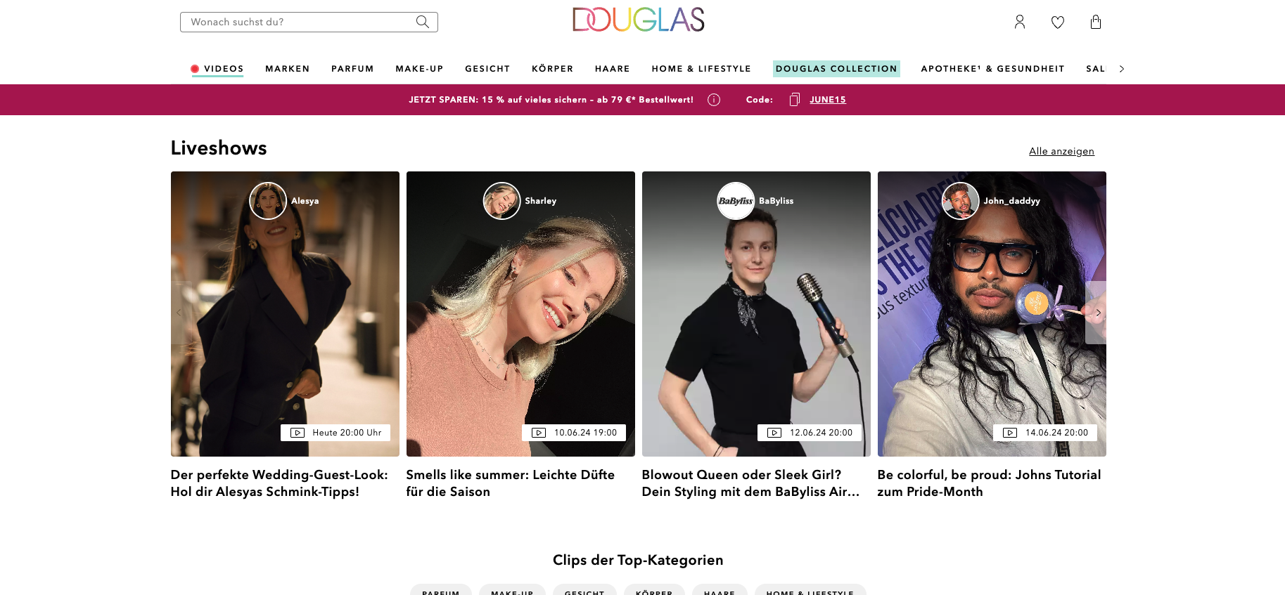 Douglas Live Videos auf douglas.de