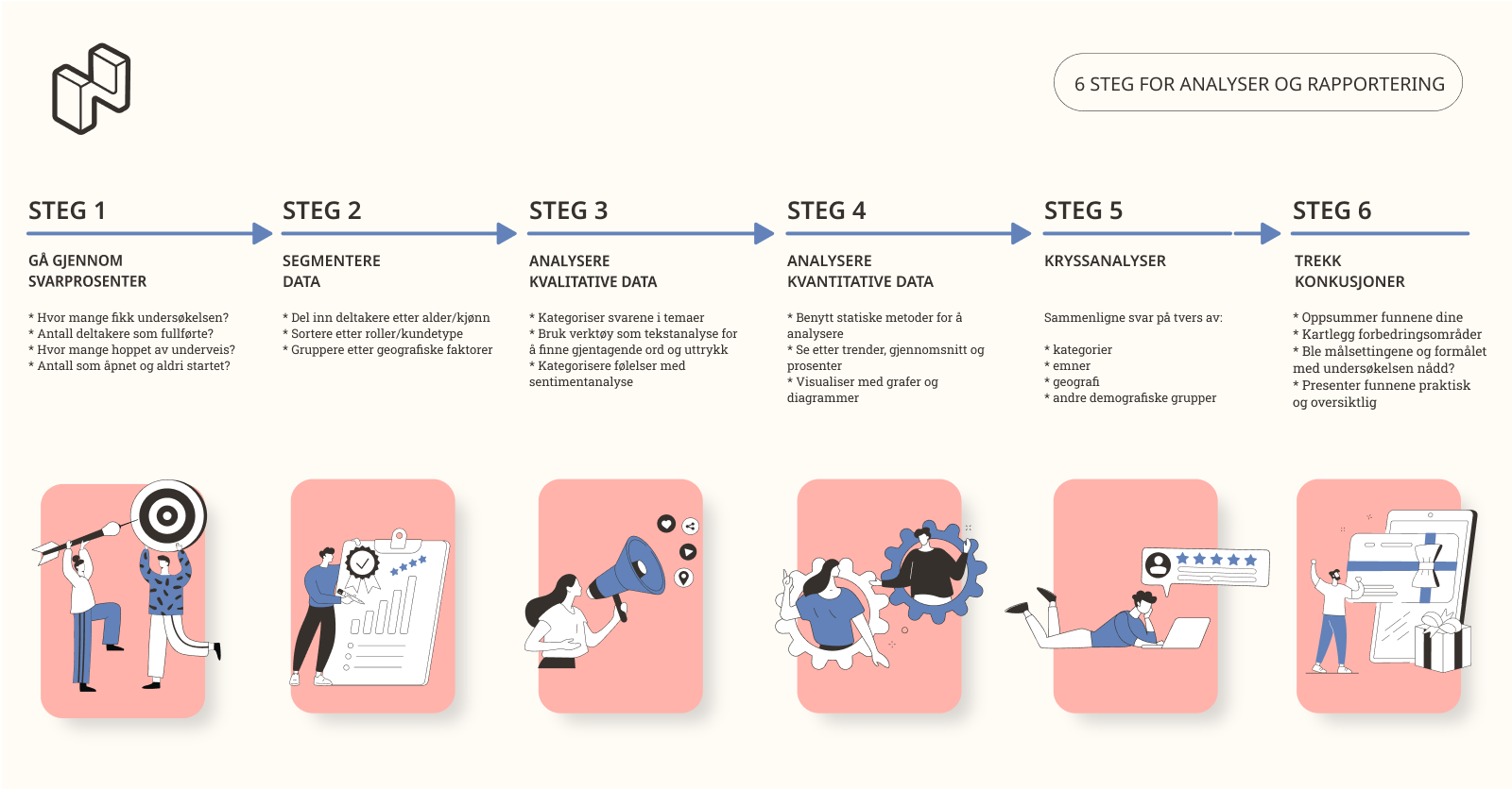 6 steg for analyse og rapportering av nettundersøkelse