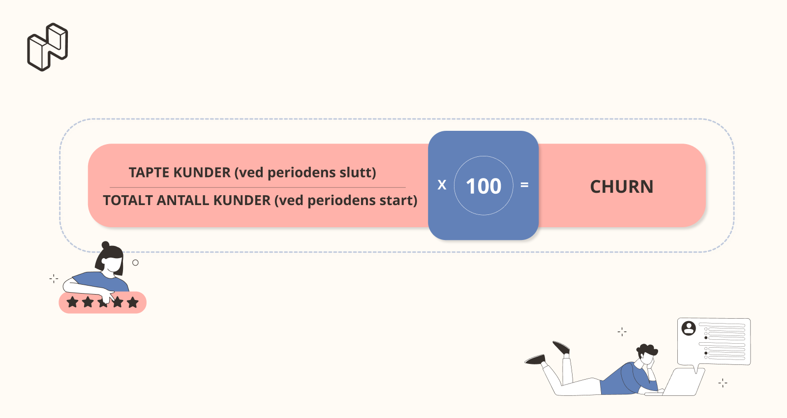 illustrasjon over beregning av churn