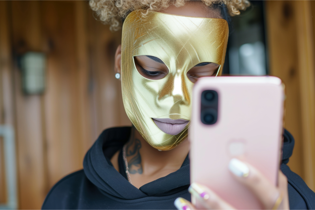 Person bak gullmaske vil lage en anonym undersøkelse