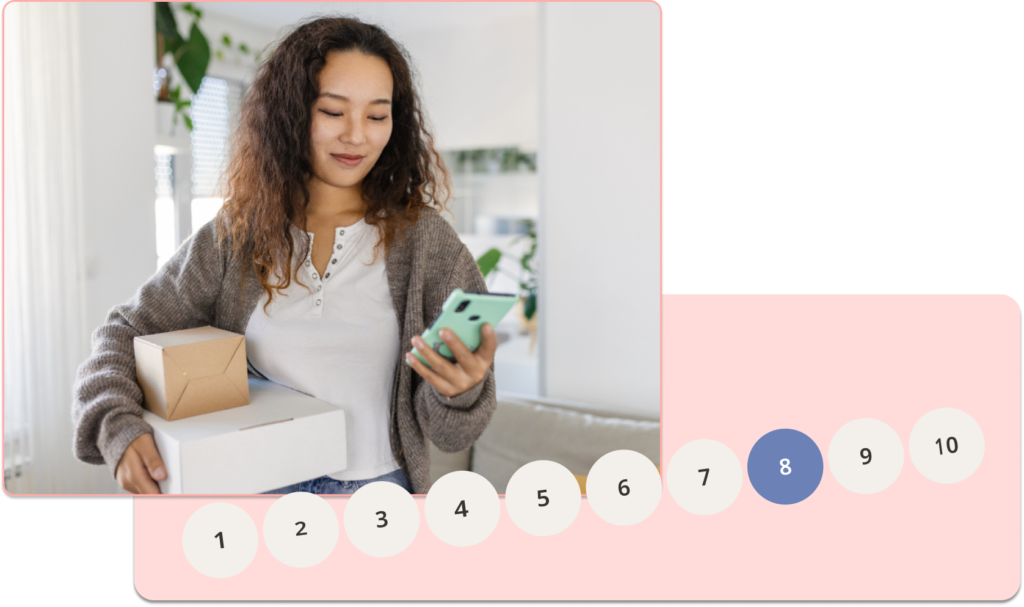 En person gjennomfører en anonym undersøkelse på sin mobil