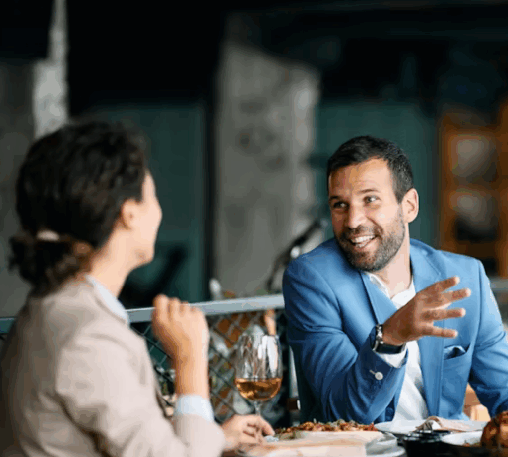 Man and women at CX after work