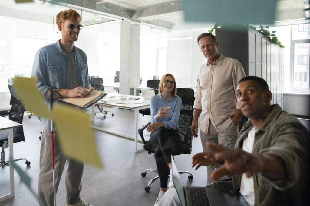 Team working together at the office