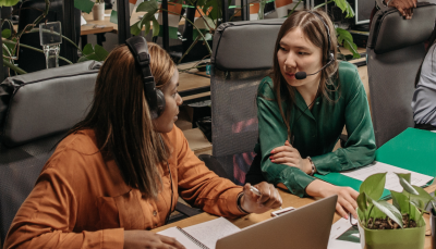 two women in customer support who discuss feedback